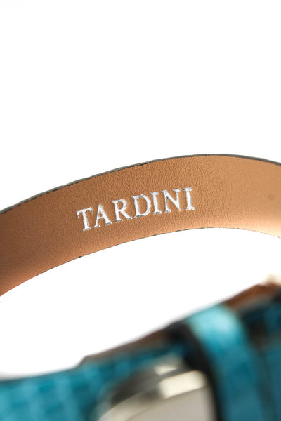 Tardini Unisex Adults Thin Genuine Lizard Buckle Bracelet 8" Sky Blue
