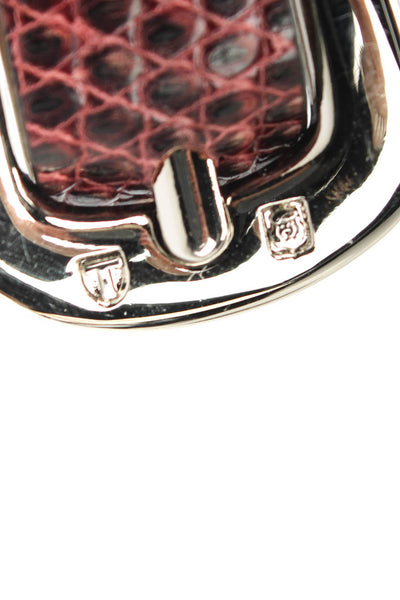 Tardini Unisex Adults Thin Genuine Lizard Buckle Bracelet 8" Dark Purple