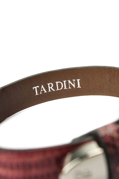 Tardini Unisex Adults Thin Genuine Lizard Buckle Bracelet 8" Dark Purple