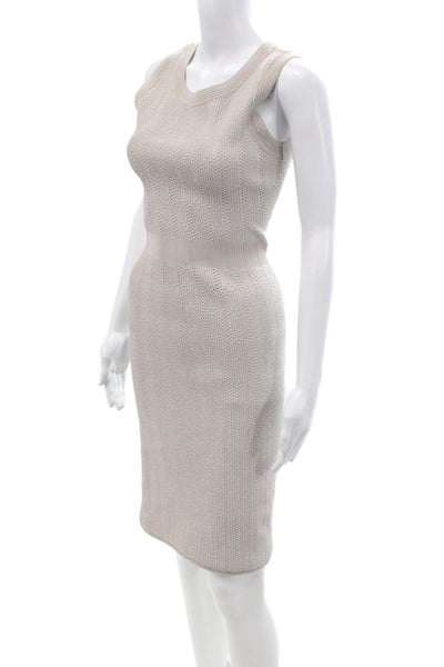 Alaia Women Bodycon Sweater Dress Beige Sleeveless Viscose Polyester Size S