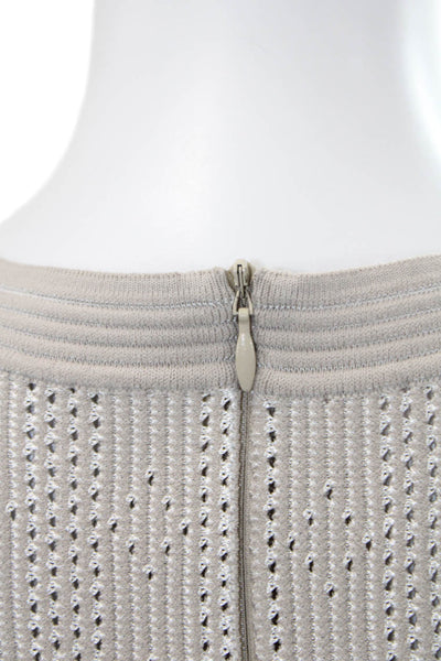 Alaia Women Bodycon Sweater Dress Beige Sleeveless Viscose Polyester Size S