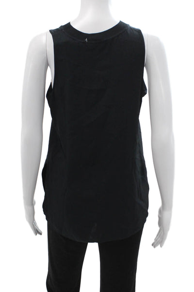 Vince Womens Basic Sleeveless Tank Black Cotton Crewneck Size S