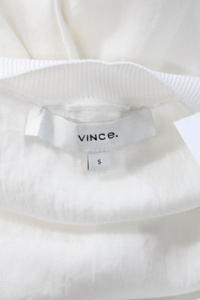 Vince Women White Basic Sleeveless Crew Neck Tank Size S