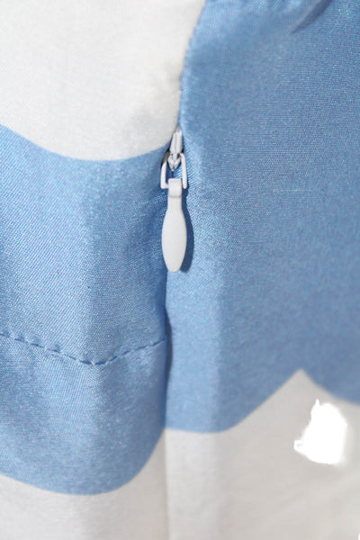 Devon Baer Womens Sleeveless Silk Blouse Light Blue Zip Beach Spring Size S