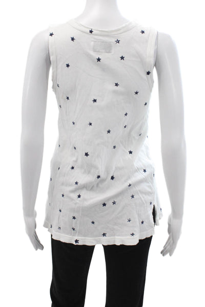 Current/Elliott Womens White Basic Tank Cotton Stars Size 0