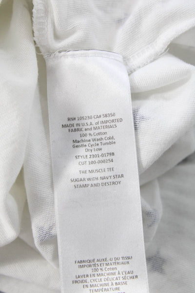 Current/Elliott Womens White Basic Tank Cotton Stars Size 0