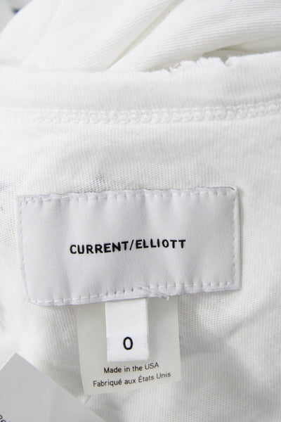 Current/Elliott Womens White Basic Tank Cotton Stars Size 0