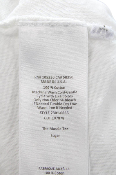 Current/Elliott Women Basic White Tank 100% Cotton Crewneck Size 0