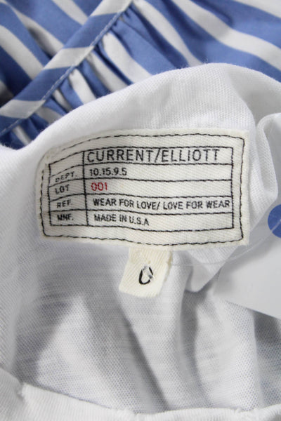 Current/Elliott Women Basic White Tank 100% Cotton Crewneck Size 0