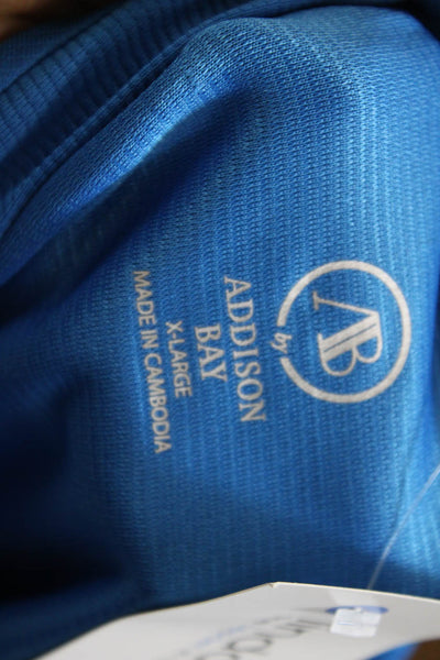 Addison Bay Womens Pullover Sweatshirt Blue Zip Crew Neck Long Sleeve Size XL
