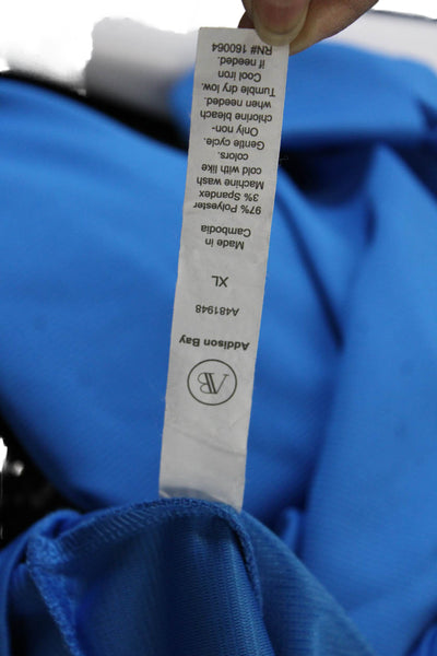 Addison Bay Womens Pullover Sweatshirt Blue Zip Crew Neck Long Sleeve Size XL