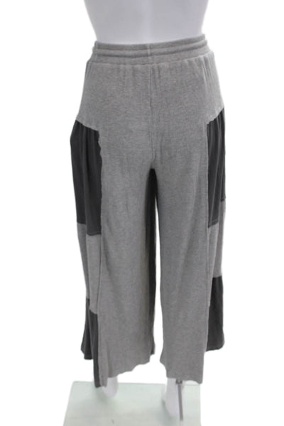 Pol Women Cropped Sweatpants Gray Drawstring Rayon Spandex Size M