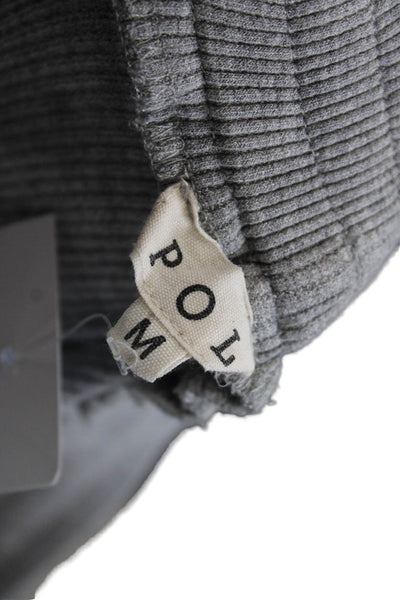 Pol Women Cropped Sweatpants Gray Drawstring Rayon Spandex Size M