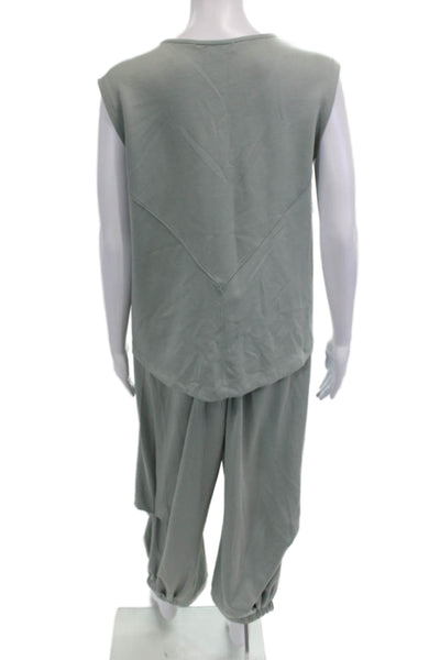 Davi & Dani Womens Jumpsuit Pants Outfit Gray Scoop Neck Sleeveless Size L