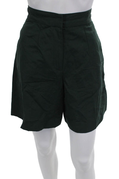 Victoria Beckham Unisex Bermuda Shorts Green Designer Size 4
