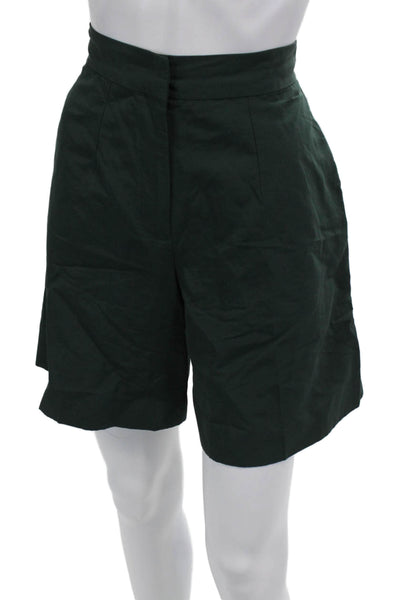 Victoria Beckham Unisex Bermuda Shorts Green Designer Size 4