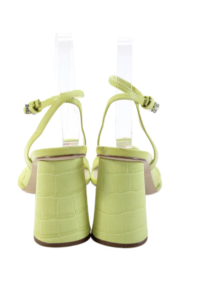 Sam Edelman Womens Open Toe Strappy Block Heels Yellow Size 8