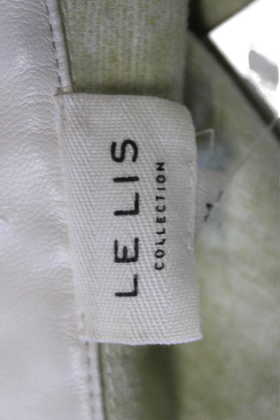 Le Lis Women White Collared Button Long Sleeve Jacket Solid Classic Size M