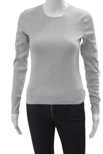 TNA Womens Gray Basic Long Sleeve Crew Neck T-Shirt Size M