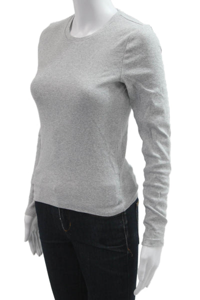 TNA Womens Gray Basic Long Sleeve Crew Neck T-Shirt Size M