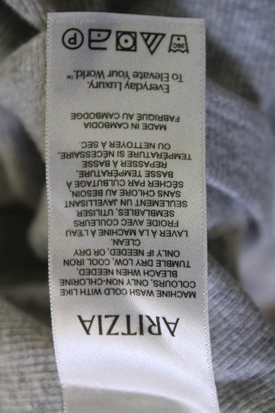 TNA Womens Gray Basic Long Sleeve Crew Neck T-Shirt Size M
