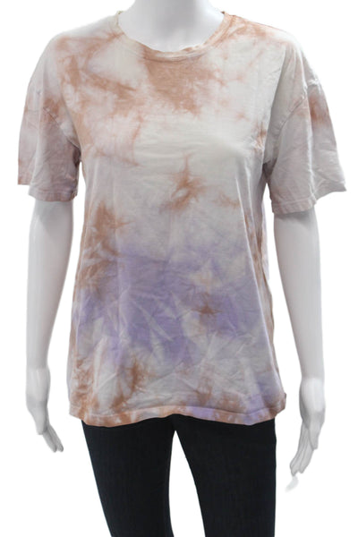 Zara Womens Basic Jersey Cotton Crew Neck Short Sleeve T-Shirt Beige Size S
