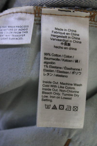 J Crew Unisex Bermuda Shorts Blue Button 99% Cotton 1% Elastane Size 25