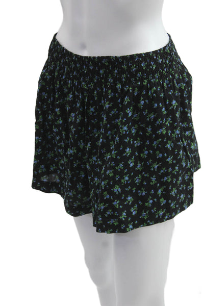 The Great Unisex Black Floral Cotton Shorts Size 2