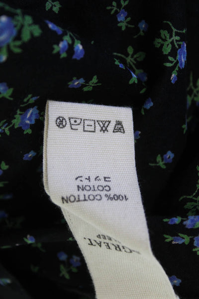 The Great Unisex Black Floral Cotton Shorts Size 2