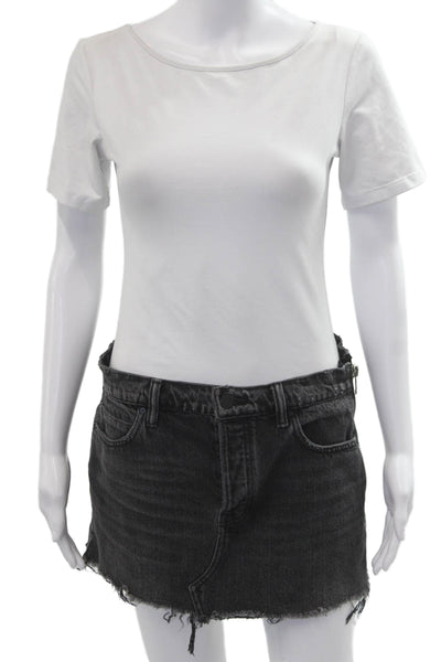 Alexander Wang Womens Mini Cotton Skirt Dark Gray Size 27