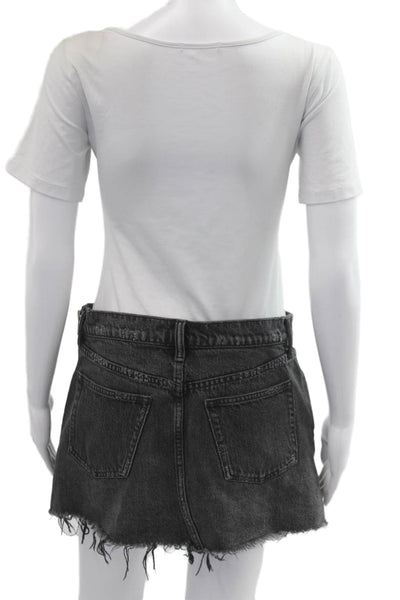Alexander Wang Womens Mini Cotton Skirt Dark Gray Size 27