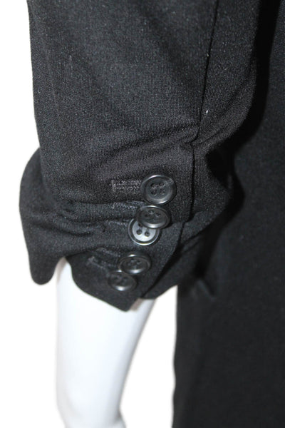 Elizabeth & James Womens Black Collared Blazer 3/4 Sleeve Button Size 2