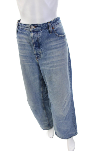 Madewell Unisex Wide Leg Jeans Blue High Rise 100% Cotton Size 31
