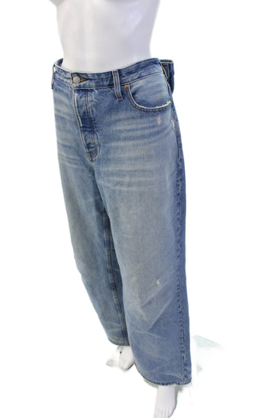 Madewell Unisex Wide Leg Jeans Blue High Rise 100% Cotton Size 31