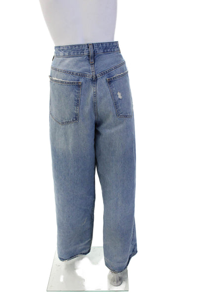 Madewell Unisex Wide Leg Jeans Blue High Rise 100% Cotton Size 31