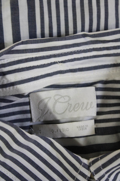 J Crew Womens White Cotton Collared Short Sleeve Basic Button-Up Size 10