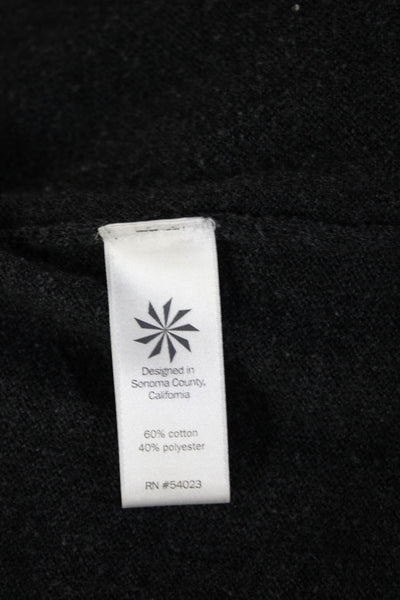 Athleta Unisex Dark Gray V-Neck Short Sleeve Cardigan Size M