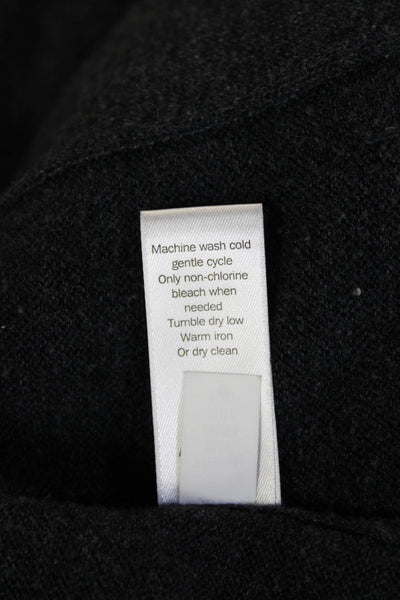 Athleta Unisex Dark Gray V-Neck Short Sleeve Cardigan Size M