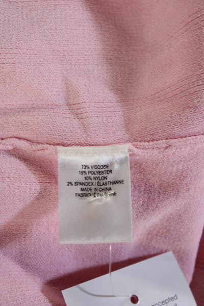 Milly Women Pullover Sweater Pink Geometric Crew Neck Long Sleeve Size M