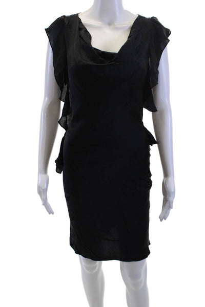 L'Agence Womens Sheath Dress Black Silk Size XS
