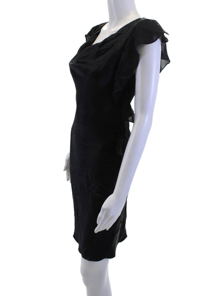 L'Agence Womens Sheath Dress Black Silk Size XS