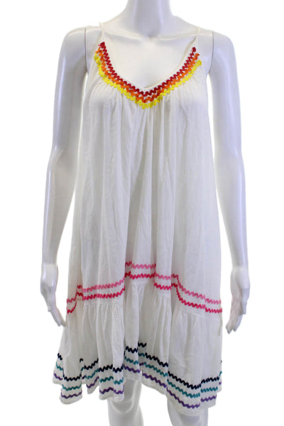 9seed Womens Sundress V-Neck Sleeveless White Poly Blend Size One Size