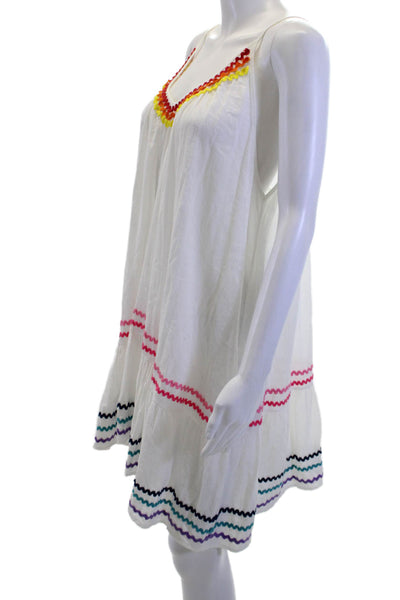 9seed Womens Sundress V-Neck Sleeveless White Poly Blend Size One Size