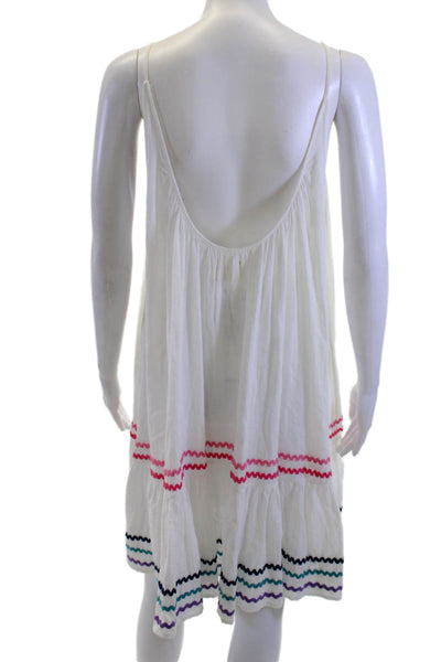 9seed Womens Sundress V-Neck Sleeveless White Poly Blend Size One Size