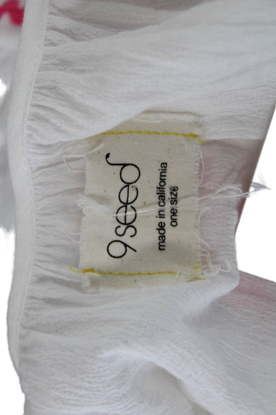 9seed Womens Sundress V-Neck Sleeveless White Poly Blend Size One Size