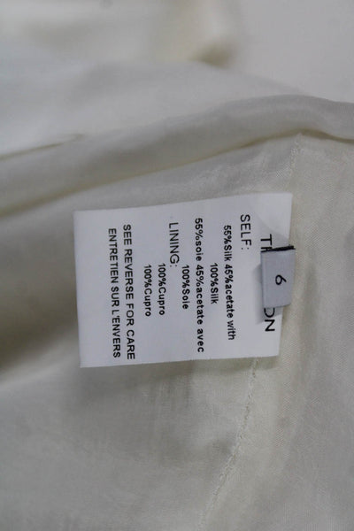 Thakoon Women Beige Blouson Sleeveless Crew Neck Dress Size 6
