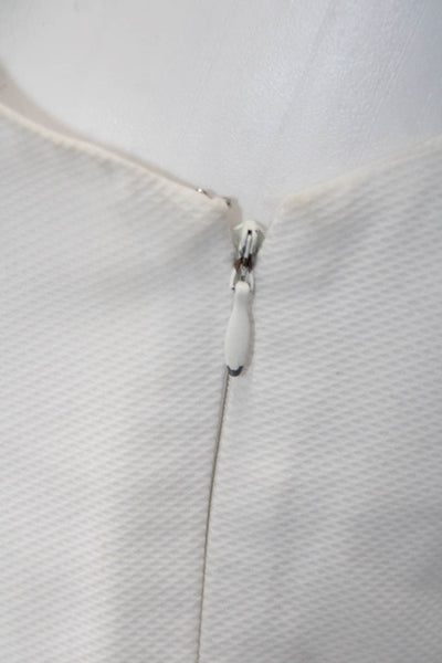 Derek Lam Women White Sleeveless Shift Mini Dress Cotton Button Size 4