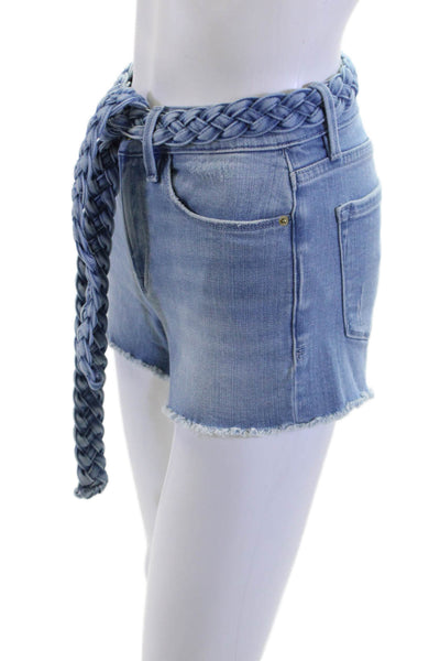 Frame Unisex Light Blue Tie Waist Shorts Beach Cotton Modal Size 24