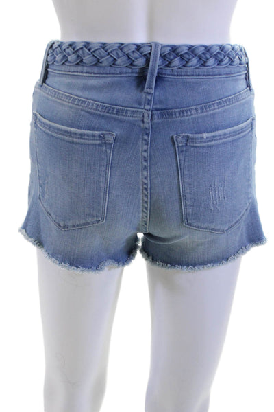 Frame Unisex Light Blue Tie Waist Shorts Beach Cotton Modal Size 24