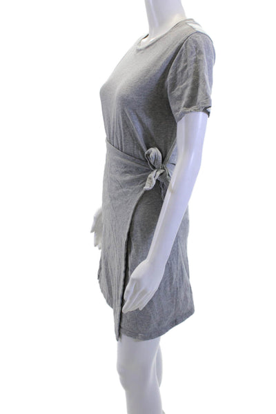 Rails Womens T-Shirt Dress Gray Cotton Crew Neck Short Sleeve Tie Waist Size S
